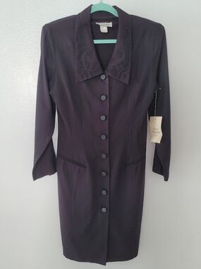 Nicole Studio New York Black Dress Women's 8 Lined Cocktail Vintage